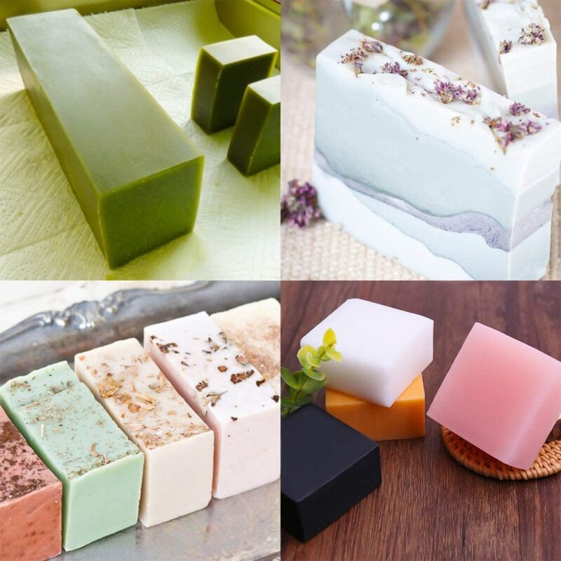 Silicone Soap Molds Rectangular Loaf Mold with Plastic Scraper for Handmade Soap