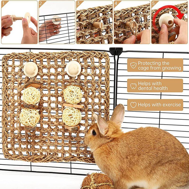 Guinea Pig Toys, Hamster Toys Syrian,Rabbit Boredom Breaker, Teething Toys for Small Animals to Gnaw and Relieve Boredom