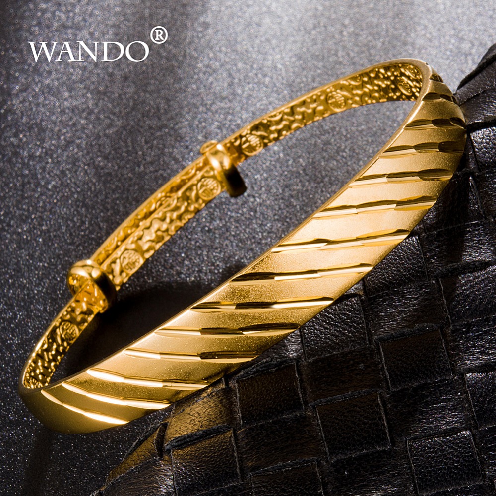 WANDO Trendy Unieke Dubai Goud Kleur Trendy armband link chain Luxe sieraden Vrouwen armbanden \ Bangles sieraden B19
