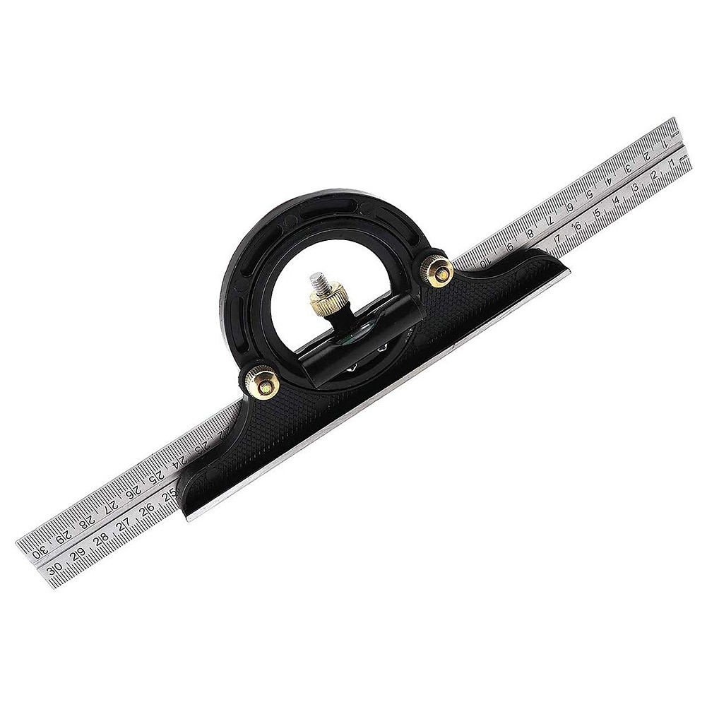Règle multifonction en acier inoxydable, coulissant, réglable, Angle combiné, outil de mesure du niveau du rapporteur, rapporteur 180 °