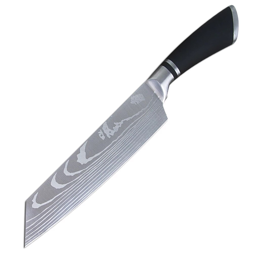 Chef Knife 8Inch Damascus Chef Knife Japanese Knife Stainless Steel Kitchen Tool Santoku Meat Cleaver Kitchen Knife: Knife