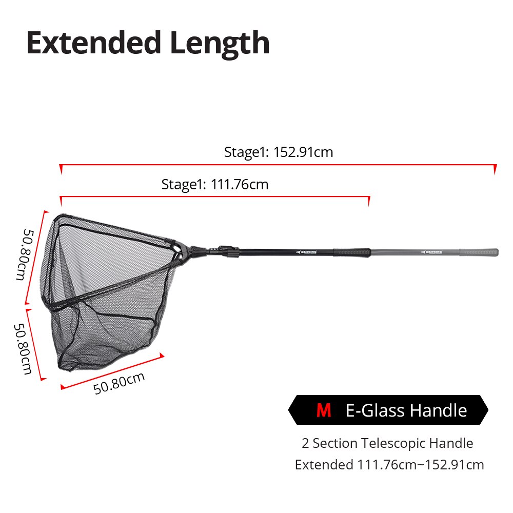 KastKing 90cm,160cm,210cm Folding Fishing Net Triangular Landing Fishing Network 3 Section Telescopic Hand Fish Net: Yellow