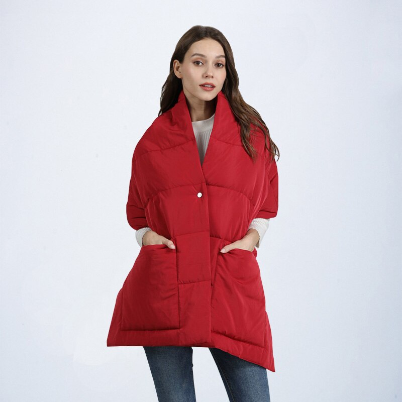 Warme Winter Vrouwelijke Jas Zwart Kleding Vrouwen Jas Katoen Vrouwen Winter Mouwloze Jas Jas Modieuze Lente: M0041Red