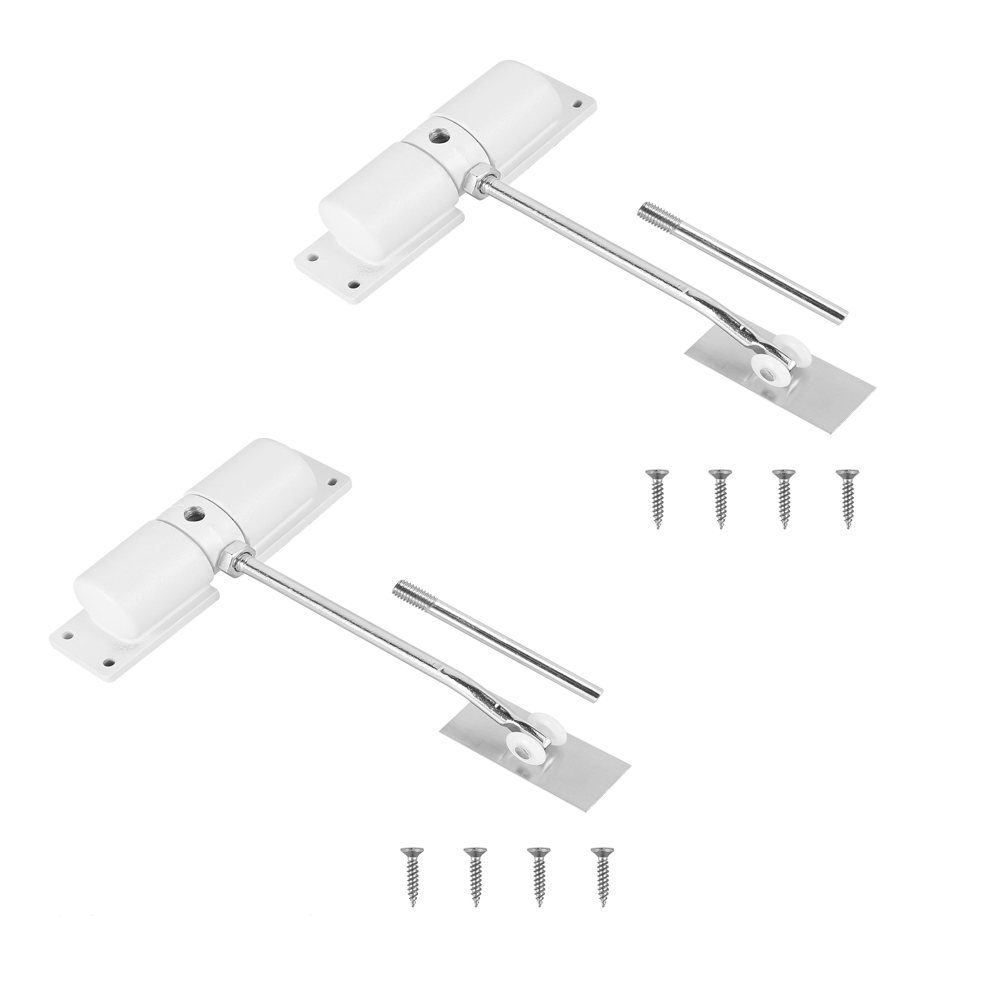 Automatisk dørlukker metal sikkerhedsfjeder dørlukker fjeder justerbar lukker holdbar konverter hængslet dør til selvlukkende dør: Sort