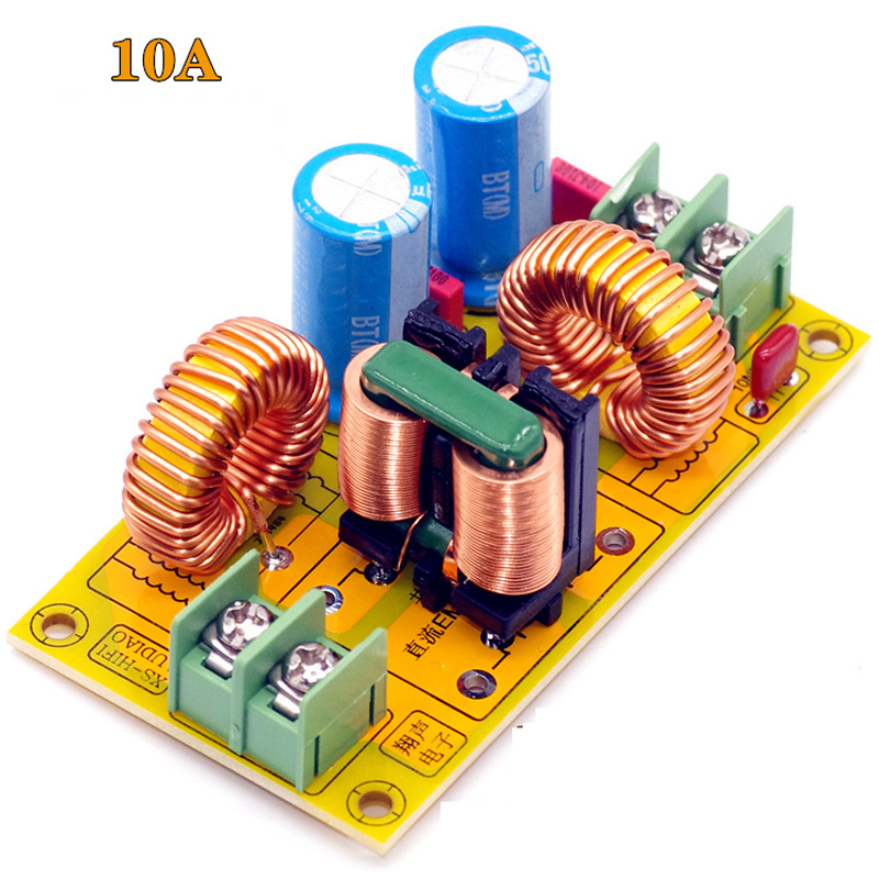 DC LC Filter EMI electromagnetic interference Filter 2A 4A 10A 20A EMC FCC high frequency power Filtering F/ 12V 24V CAR: 10A filter