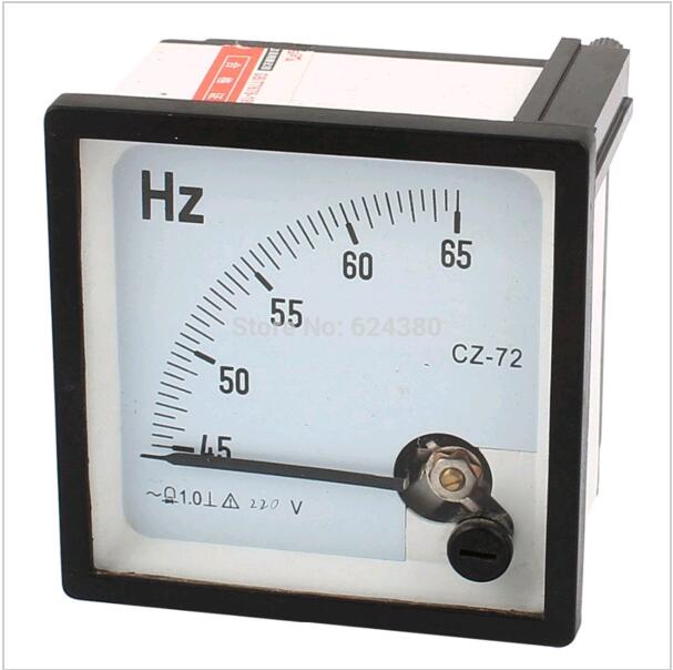 Cz -72 ac 100v 220v 380v analogt frekvensmåler testmåler hertz indikator 45-65 hz - 72*72mm