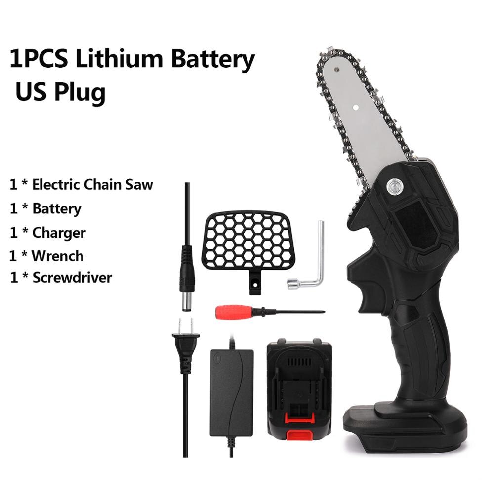 Portable électrique taille scie Rechargeable petites scies électriques travail du bois scie électrique jardin enregistrement Mini brossé scie électrique: US Plug
