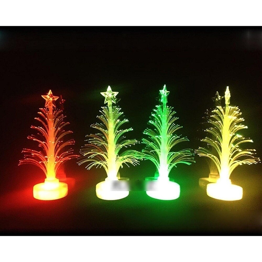 Led färgbyte mini julgran julgran familj matbord fest dekoration charm perfekt färgglada lampor
