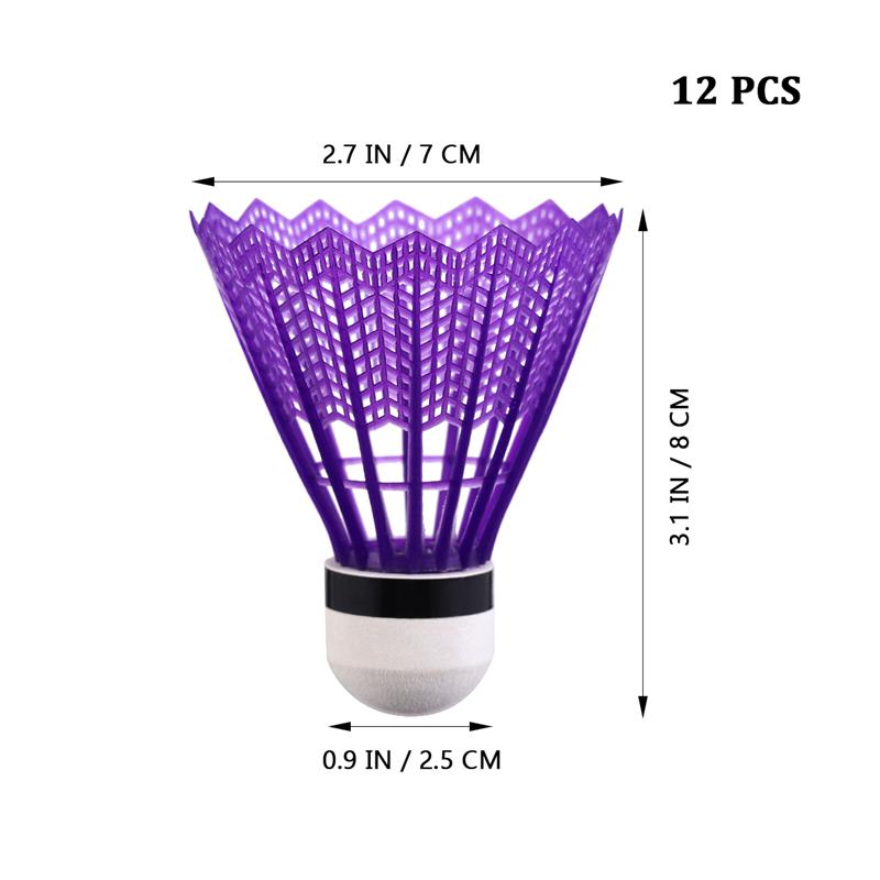 12Pcs Nylon Feather Shuttlecocks Training Plastic Badminton with Great Stability and Durability for Indoor Outdoor Sports