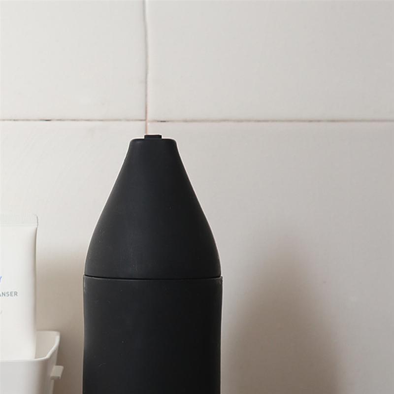 Genopfyldelig tom flaske silikone flaske klem dispenser genopfyldelig flaske opvaskemiddel vaskemiddel håndsæbe forstøver (sort)