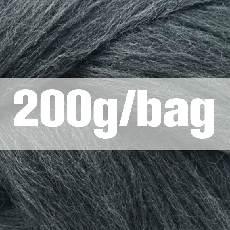 50g Super Fast felting Merino Wool in Needle Felt blended wool wool felt Mixed color dark grey wet felting: 200g