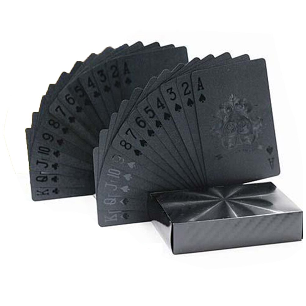 Vandtæt gylden poker sort samling sort diamant poker kort standard spillekort plast: Sort