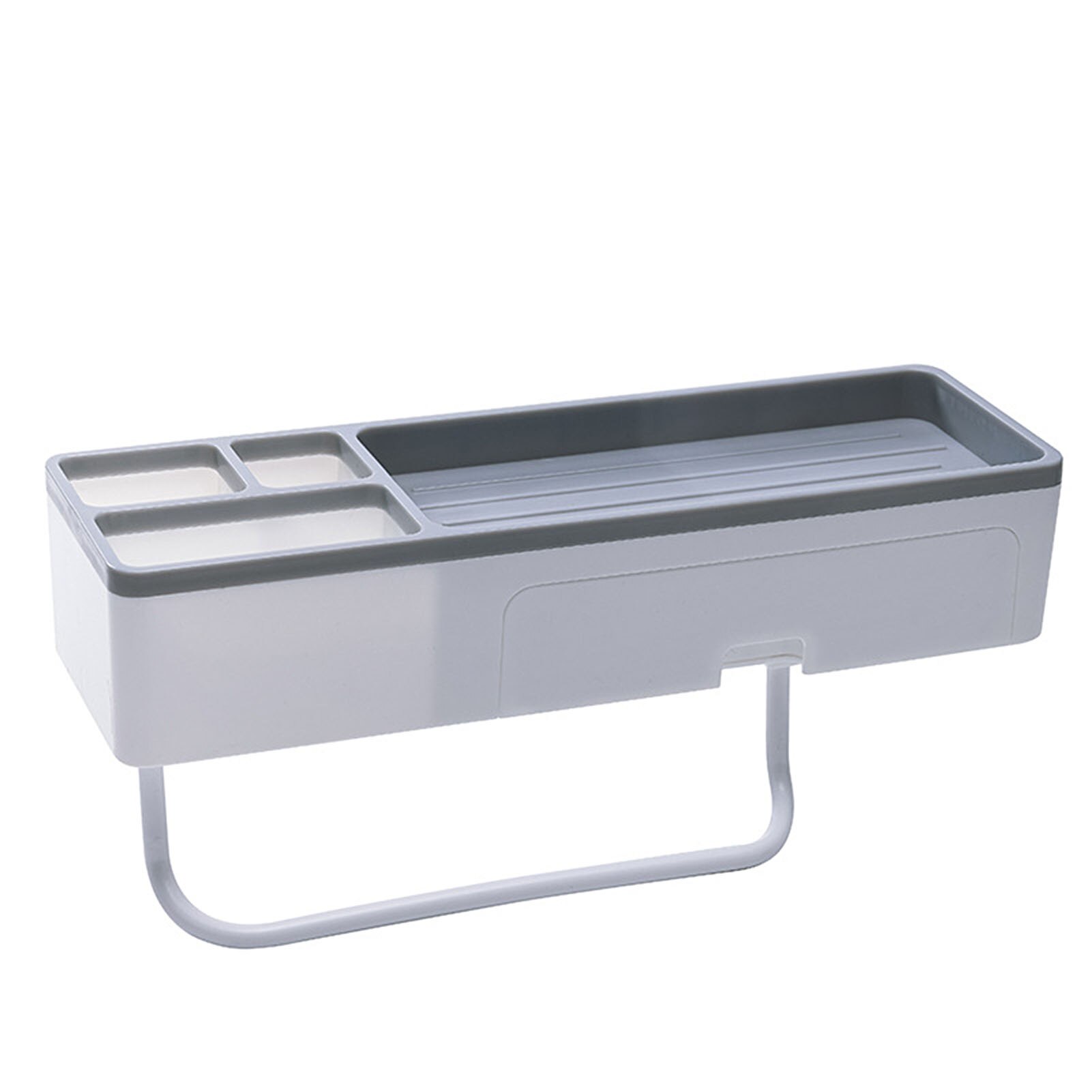 Wall-mounted Bathroom Shelves Storage Baskets with Tower Rack Shower Accessories Bathroom Fixture Multi-Purpose Holder: Grey