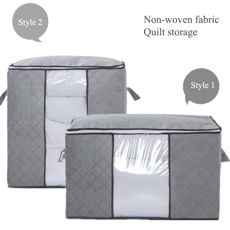 Stor kapacitet ikke-vævet stof opbevaring quilt tøj dagligvarer undertøj arrangør bærbar hjemme sovesal tøj opbevaringsposer