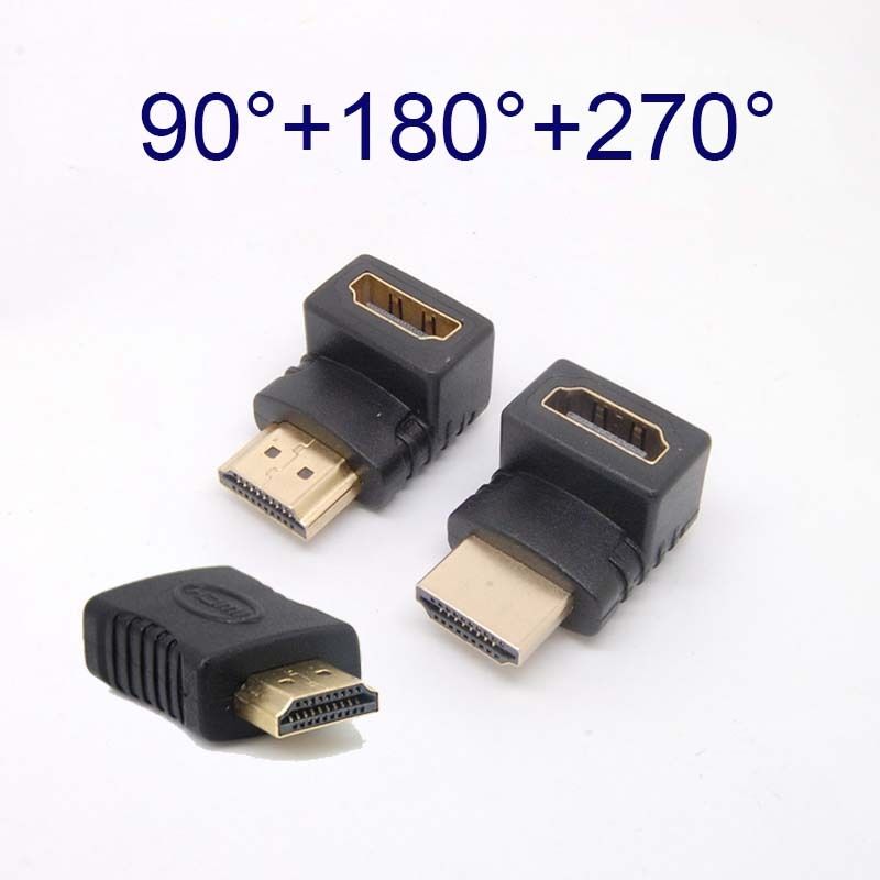 Connecteur HDMI mâle à femelle à Angle droit, adaptateur de câble d&#39;extension, 90/270/180 degrés,