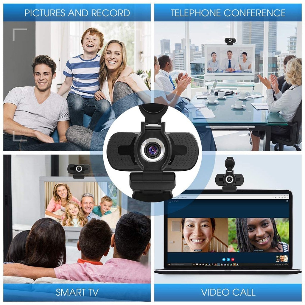 Carprie Full Hd 1080P Webcam Desktop Pc Video Calling Webcam Camera Met Microfoon Веб Камера С микрофоном