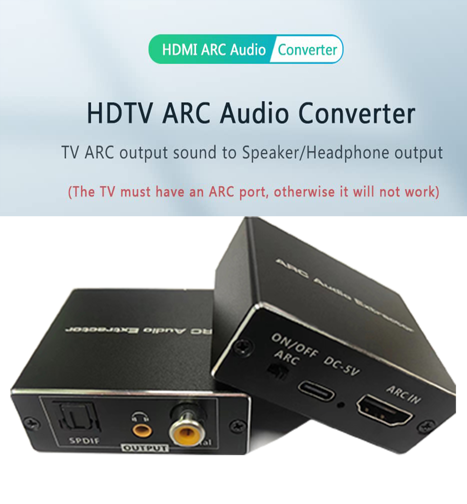 Adaptateur de coque HDMI vers audio optique, convertisseur, extracteur de périphérie, audio nicarrisexhaus, arc vers RCA