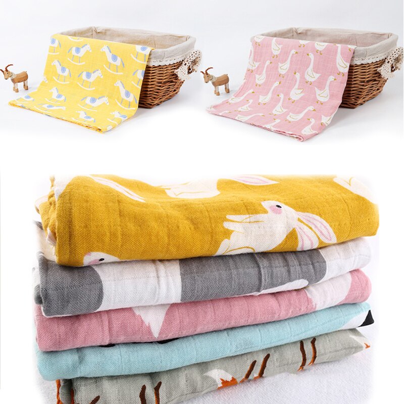 Cotton Baby Blankets Newborn Soft Organic Cotton Baby Blanket Muslin Swaddle Wrap Feeding Burp Cloth Towel Scarf Baby Stuff