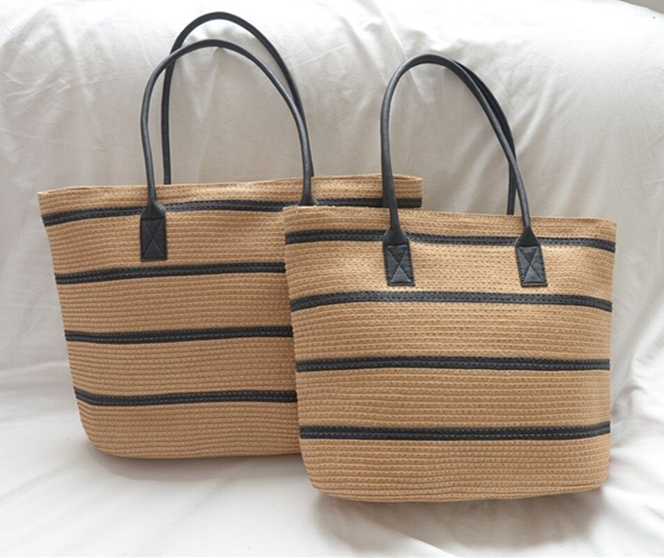 PP paille rayure sac nouvelle paille été simple sac à main voyage sac à bandoulière femmes sac