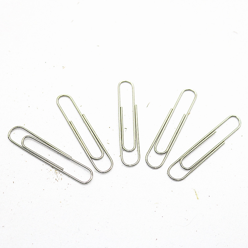 25Pcs/box Metal paper clip bookmark memo clip Office School stationery supplies round clips Curved needles 8th(50mm) paper clips