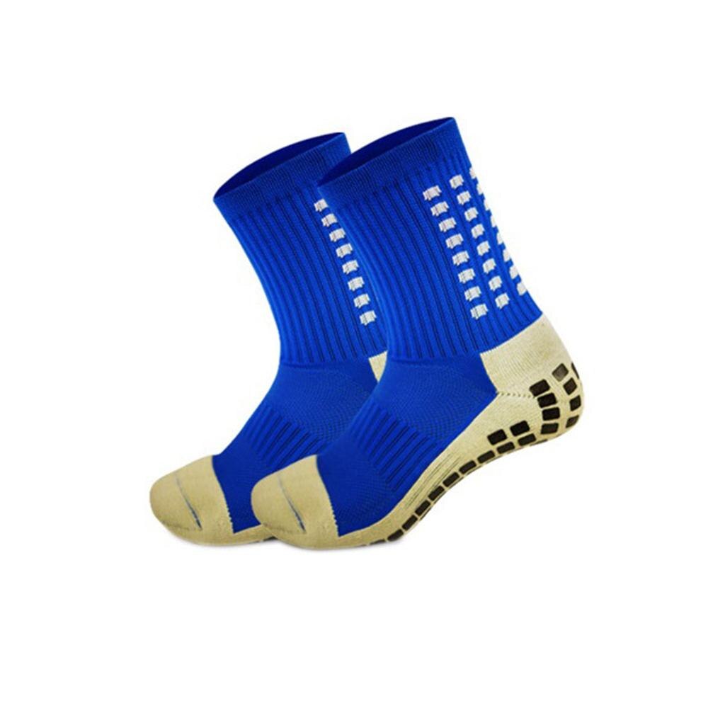 Calcetines de fútbol antideslizantes, medias deportivas de hombre, de algodón de buena , del mismo tipo que el Trusox, 9 colores, novedad: Azul