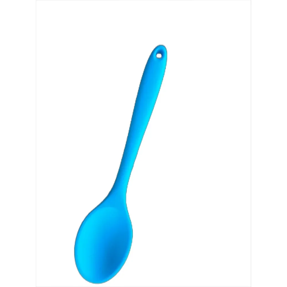 Silicone Spoon Food Grade Long-handled Kitchen Soup Spoon Mixing Spoons High Temperature Resistant for Cooking: PURPLE