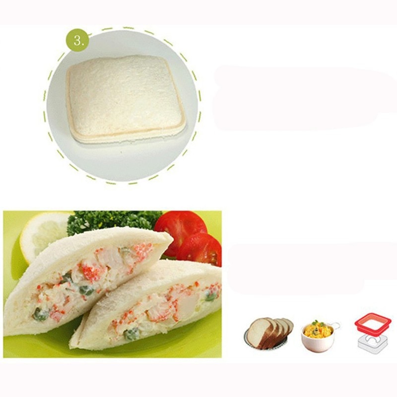 Molde para sándwich con forma de corazón, fabricante de tostadas, cortador de moldes para desayuno, accesorios de cocina, herramientas @