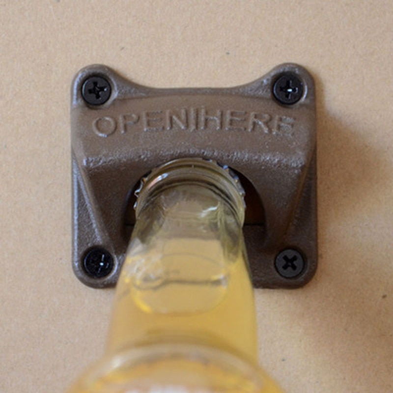 1Pc Bier Flesopener Vintage Brons Wandmontage Wijn Bier Soda Bottle Cap Opener Bar Accessoires Keuken Accessoires Benodigdheden