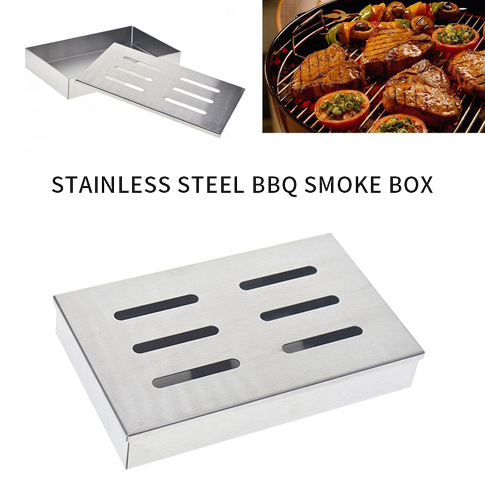 Bbq grill tilbehør stål kold røg generator grill grill ryger æske æble små flis ryger bacon kød fisk