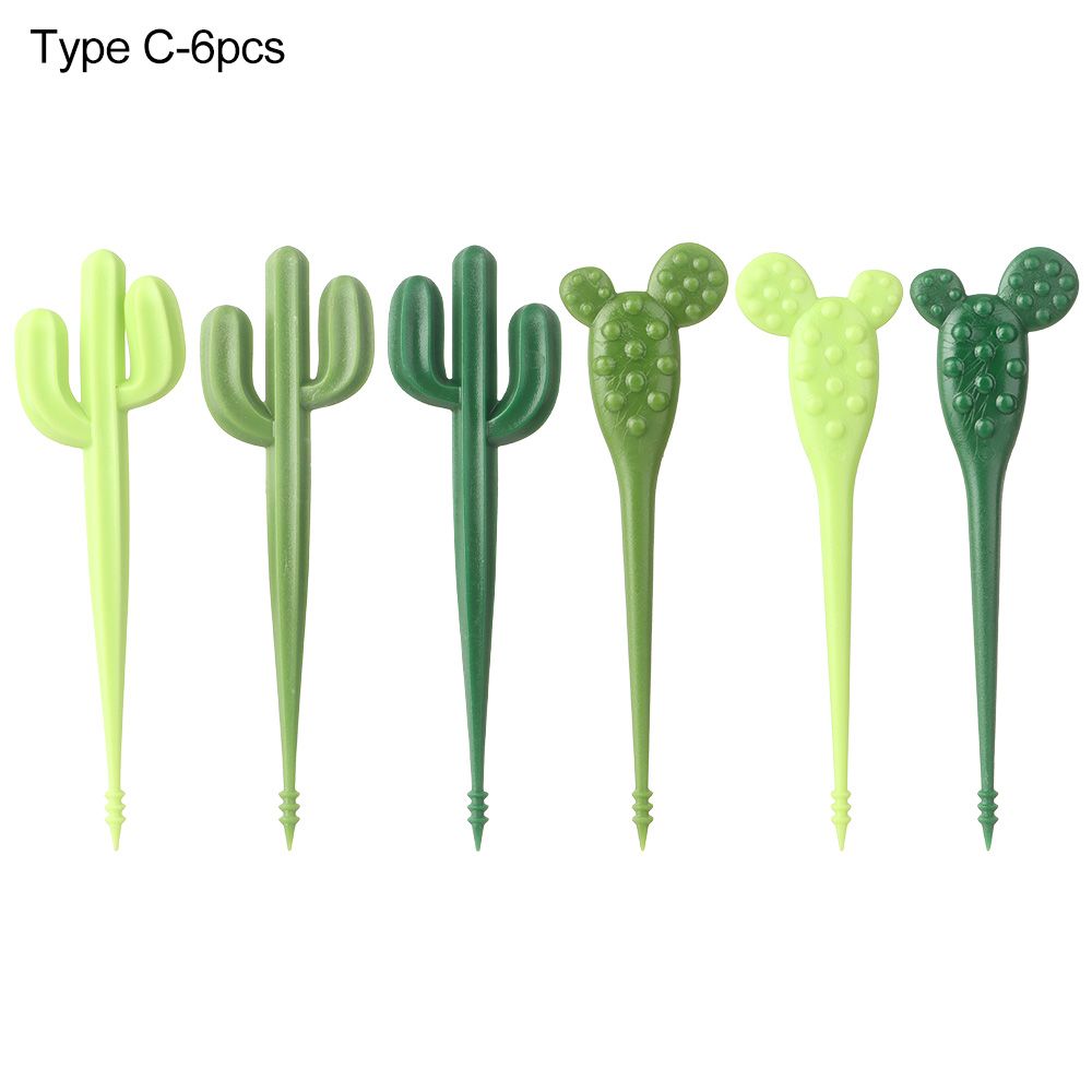 6-18pcs Mini Animal Farm Cartoon Food Picks Children Snack Dessert Food Fruit Forks Lunch Bento Vegetable Crockery Party Decor: Type C-6pcs