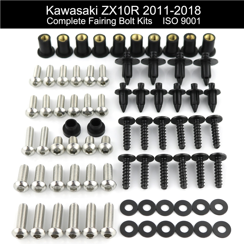 Voor kawasaki Ninja ZX-10R ZX10R Motorfiets Accessoires Compleet Volledige Kuip Bouten Kit Rvs Schroef Clips