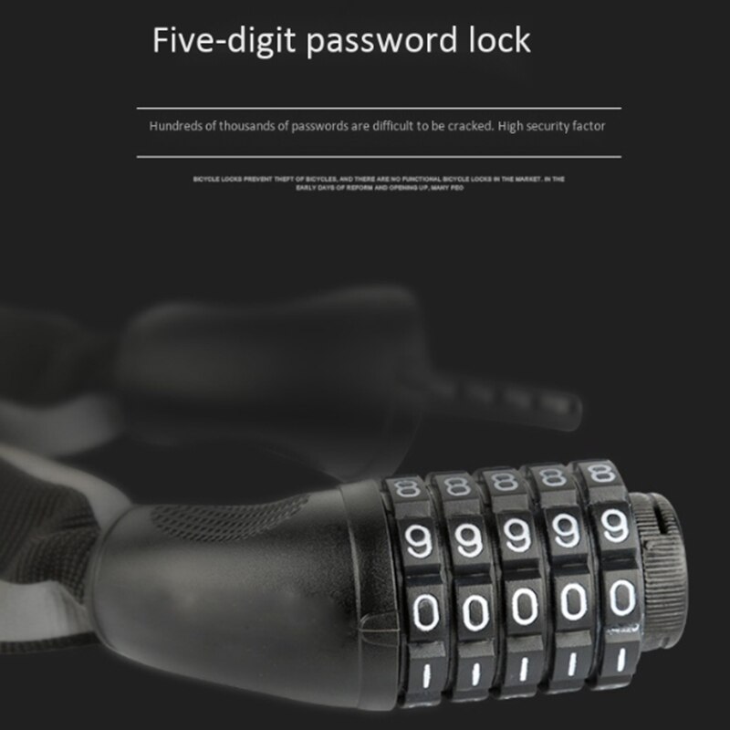 Fiets reflecterende kettingsloten met ,5- cijfers, instelbare combinatie, motorfiets fietskettingkabelsloten