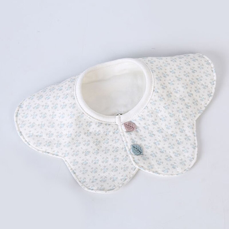 Baby Waterdicht En Vuile Achthoekige Bib Mooie Kid Bib Effen Mode Bib Voor Meisje Jongen Baby Kleding Accessoires: Broken blue flower