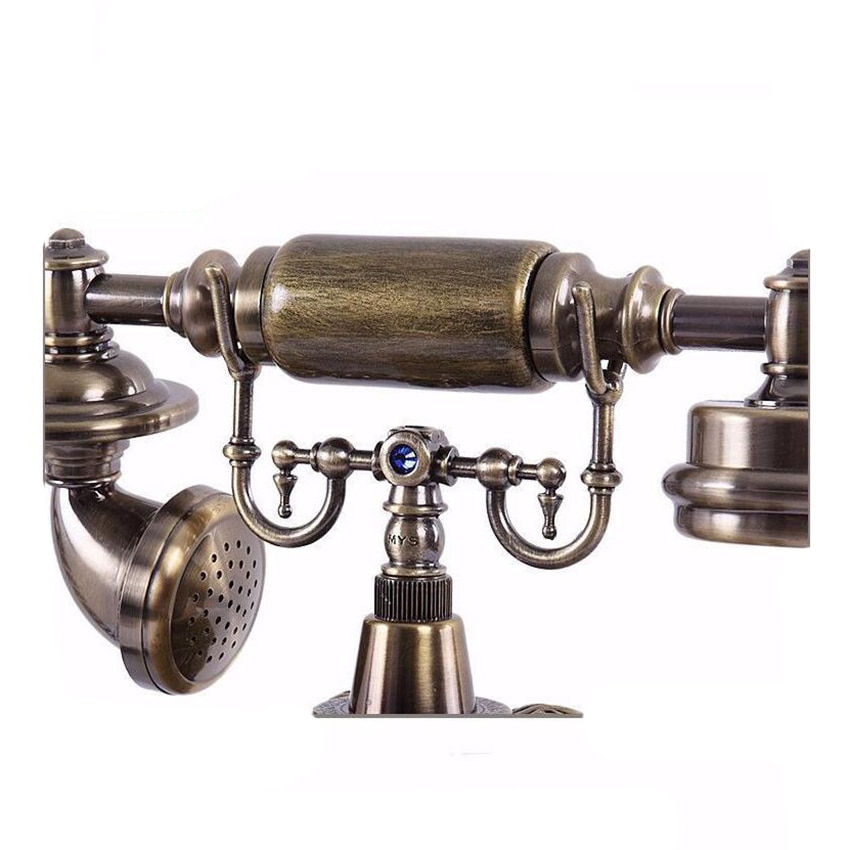 Natuurlijke Hars Retro Vaste Telefoon Oude Mode Knop Dial Telefoon Met Caller Id, Speaker, fsk/Dtmf Dual Systeem, Backlit