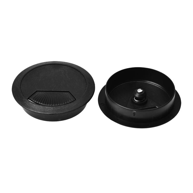 20pcs PC Computer Desk Grommet Wire Hole Cap Cable Cover 60mm Black