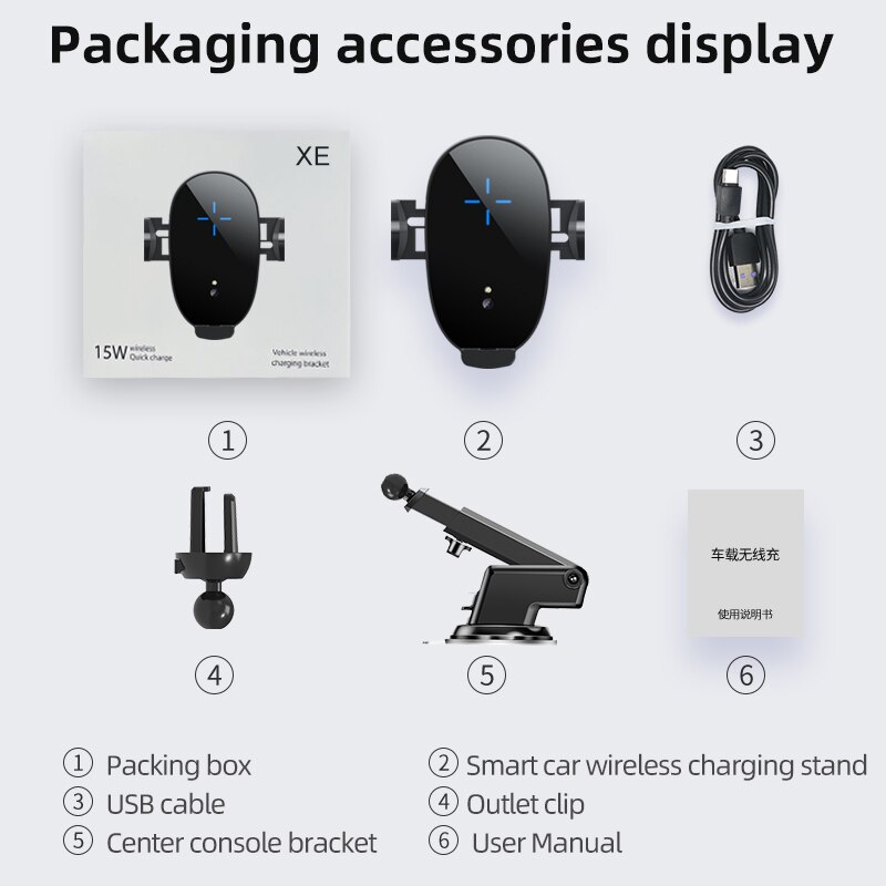 15W Auto Qi Draadloze Oplader Air Vent Auto Telefoon Houder Voor Iphone Samsung Huawei Infrarood Sensor Car Mount Stand houder