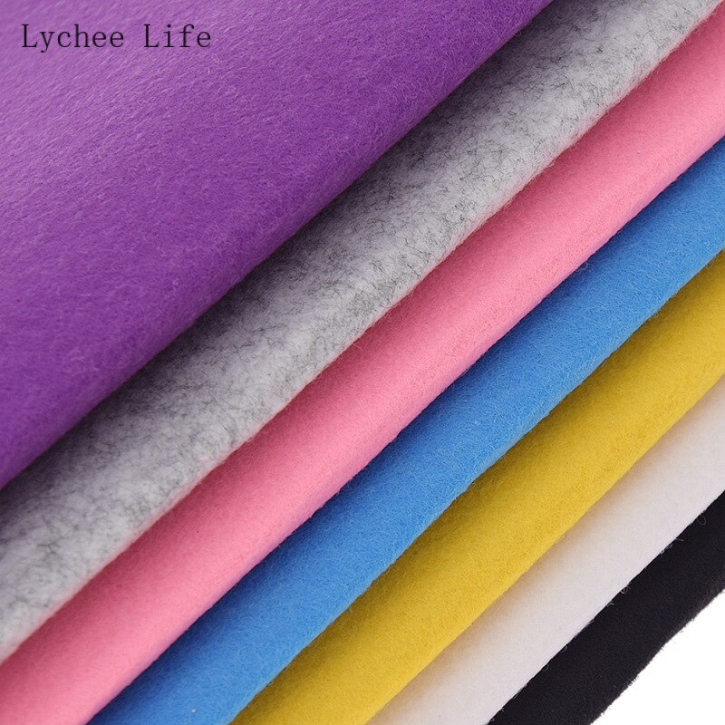 Lychee Life A4 Self Adhesive Velvet Fabric Solid Color Synthetic Patchwork Fabric For Garment DIY Sewing Crafts