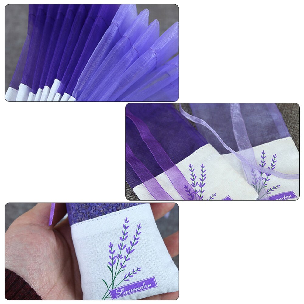 1 Set 12Pcs Lavender Sachet Fragrance Lavender Sachet Style Deep Purple)