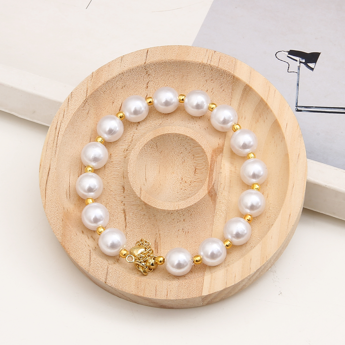 Houten kralen ontwerpbord Geschikte armband displaystandaard voor het maken van sieraden Kettingen Ambachten Lade Praktische display: WHITE