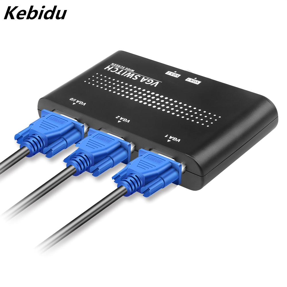 Kebidu 2 In 1 Out Vga/Svga Manual Sharing Keuzeschakelaar Switcher Box Voor Lcd Pc Quick Switching Voor eenvoudige Installatie
