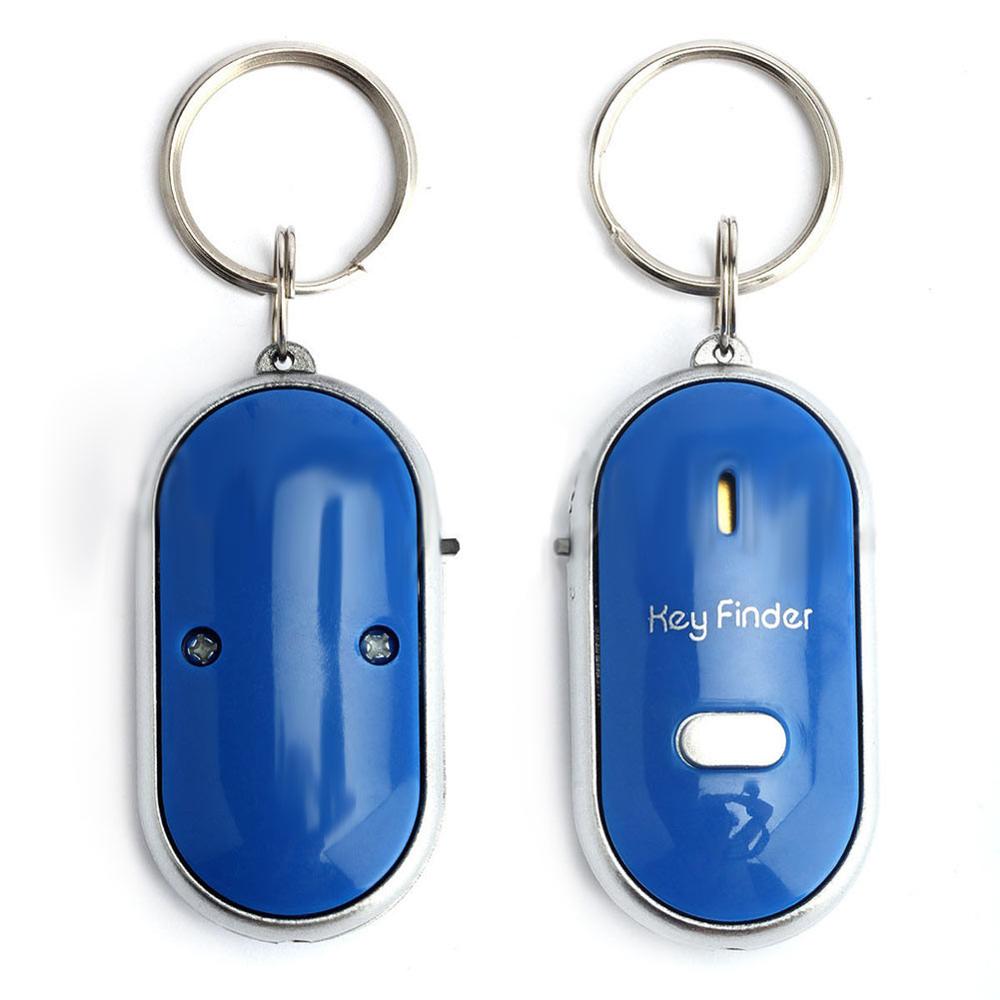 Farbiger led-schlüsselfinder mit blinklicht und warnsignal, piept und steuert  #244273 funktionen.: Blau