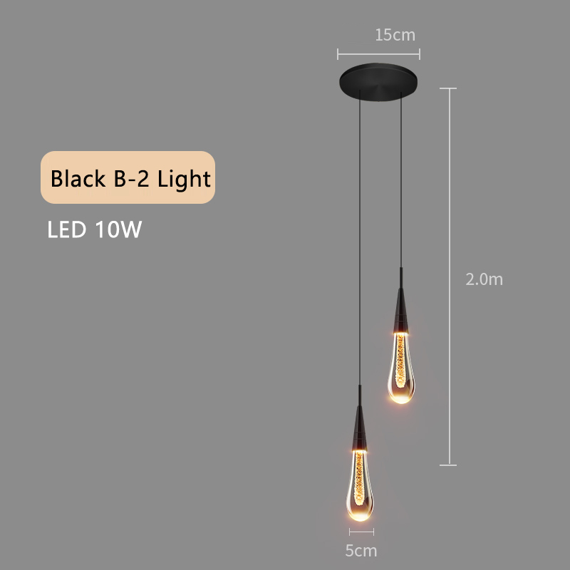 Plafonnier LED suspendu en forme de goutte d'eau, luxueux, éclairage d'intérieur, luminaire décoratif de plafond, idéal pour un salon, une chambre à coucher ou un bar
