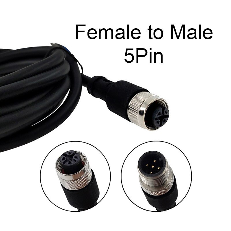 M12 sensor connector cable double head waterproof line male female 2m wire waterproof 4Pin 5Pin 8Pin sensor connectors: Straight F to M 5 p