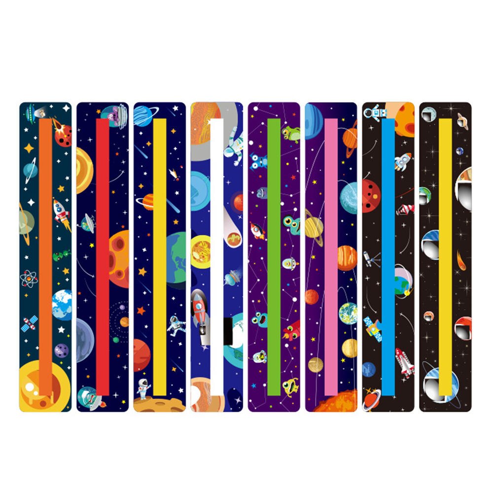 6/8/10 Pcs Transparent Reading Guide Strip School Supplies Highlighter Colored Overlays Plastic Bookmark For Dyslexia Student: E 8pcs