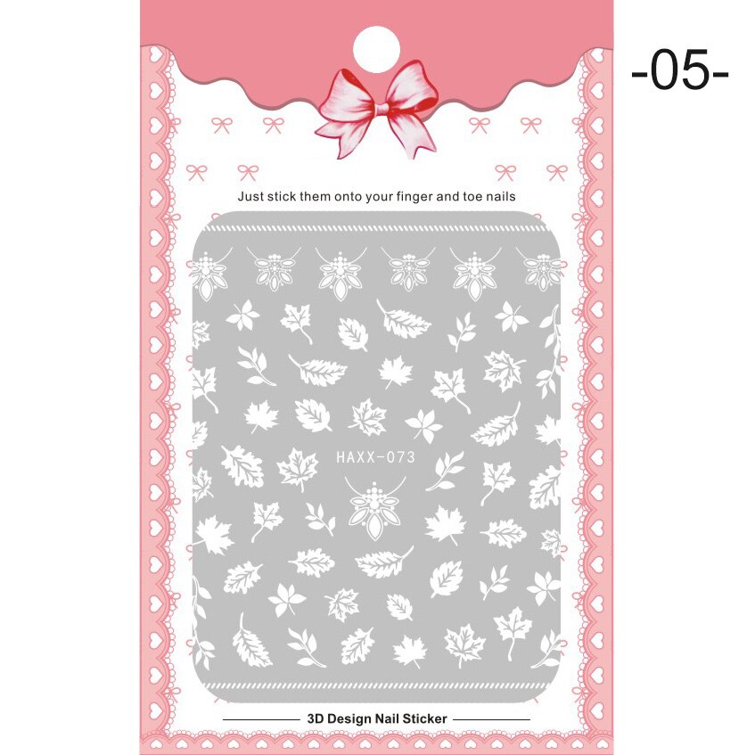 1 Pc Colorful Marple Leaf Gold Silver 3D Nail Sticker Flower Pattern Nail Art Transfer Stickers DIY Nail Decoraion: 05
