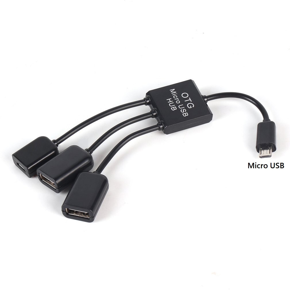 OTG 3/4 Port Micro USB Power Charging Hub Cable Spliter Connector Adapter For Smartphone Computer Tablet PC Data Wire: Przestrzeń szary