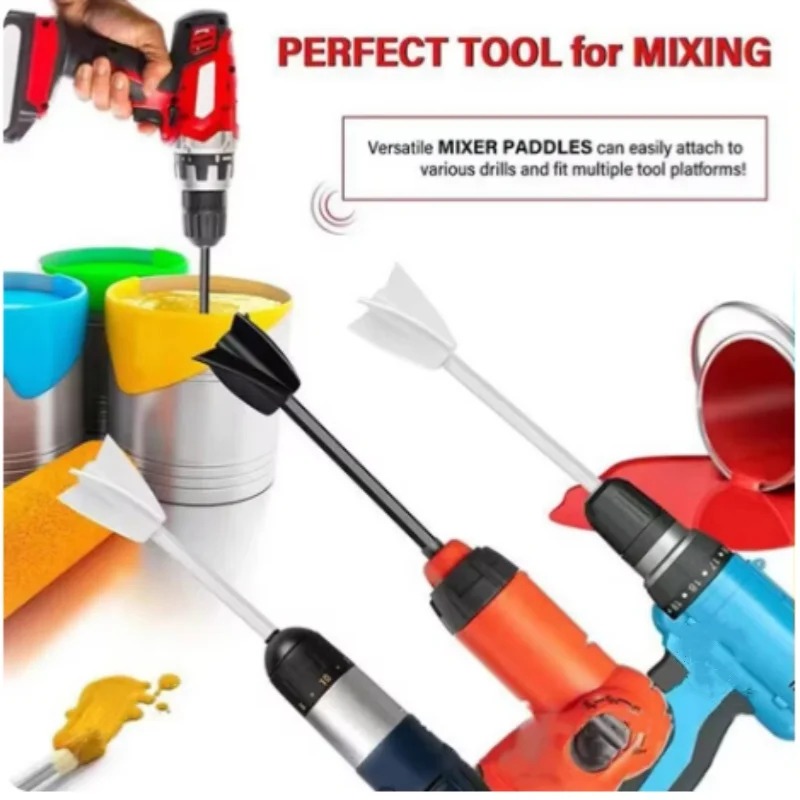 Epoxy Mixer Paint Drill Attachment Paddle Consistency Liquids Resin Head Stirrer Spiral Blade Stirring Rod Tool Epoxy Mixer Pain