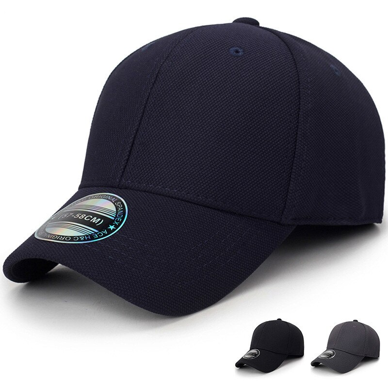 Gorra de béisbol con cierre trasero para hombre y mujer, gorro de camionero ajustado, color negro, para exteriores