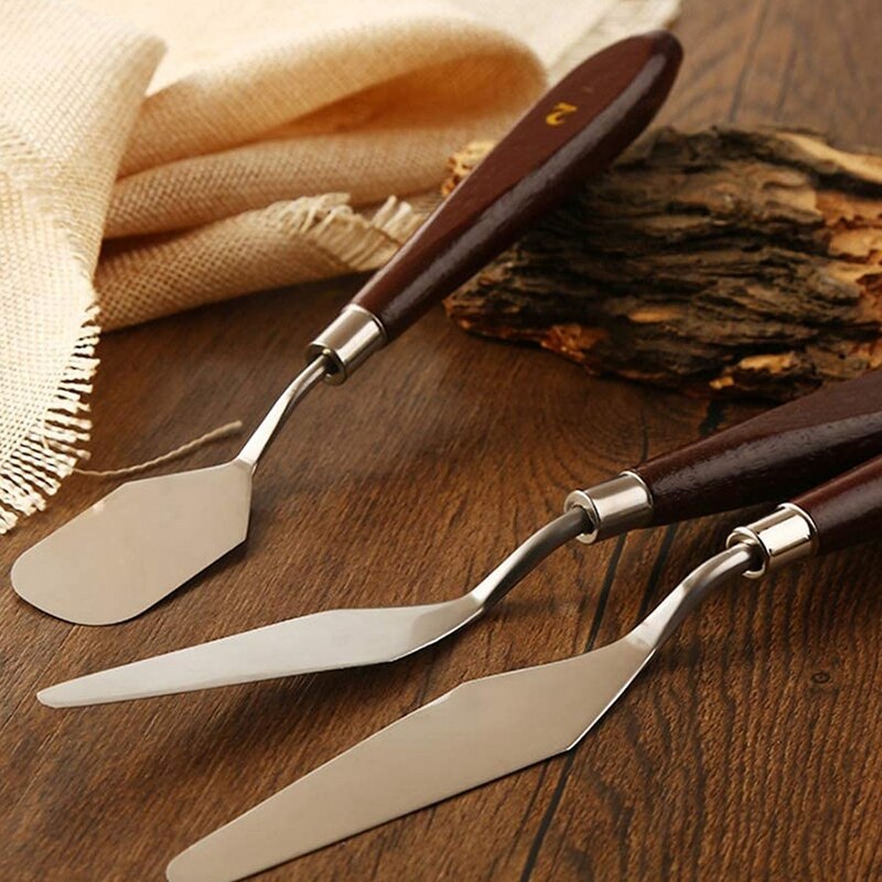 10-Piece Painting Scraper Set Paint Palette Knife Gouache Paint Scraper Stainless Steel Art Scraper