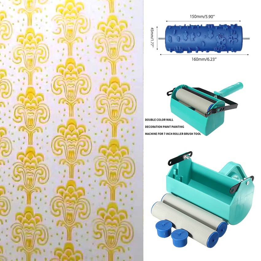 Wall Decoration Paint Painting Tools 5&quot; Rubber Roller Brush Tool Set 3D Flower Pattern Wallpaper Room Decor Painting Machine